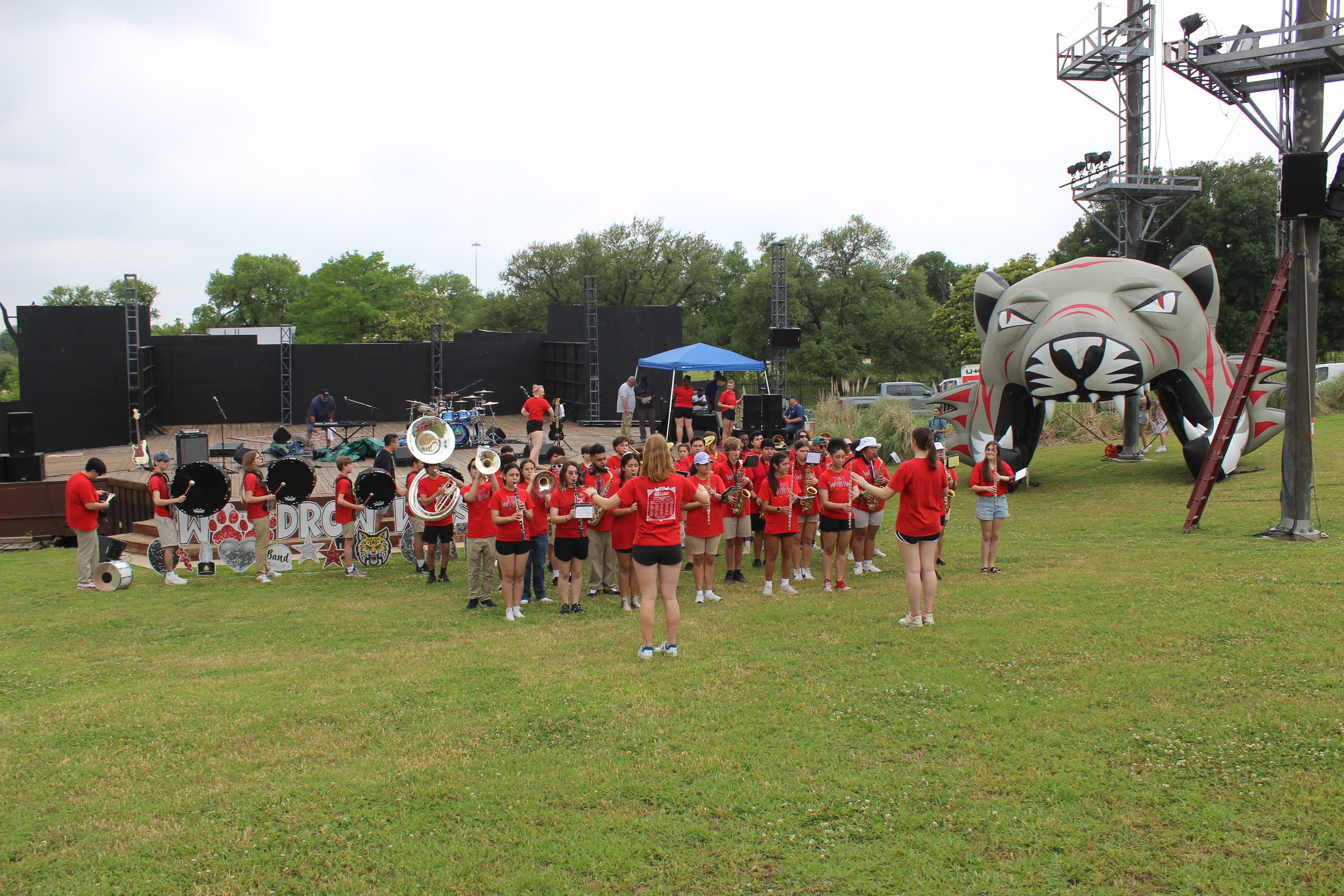 Wildcat Band on the field