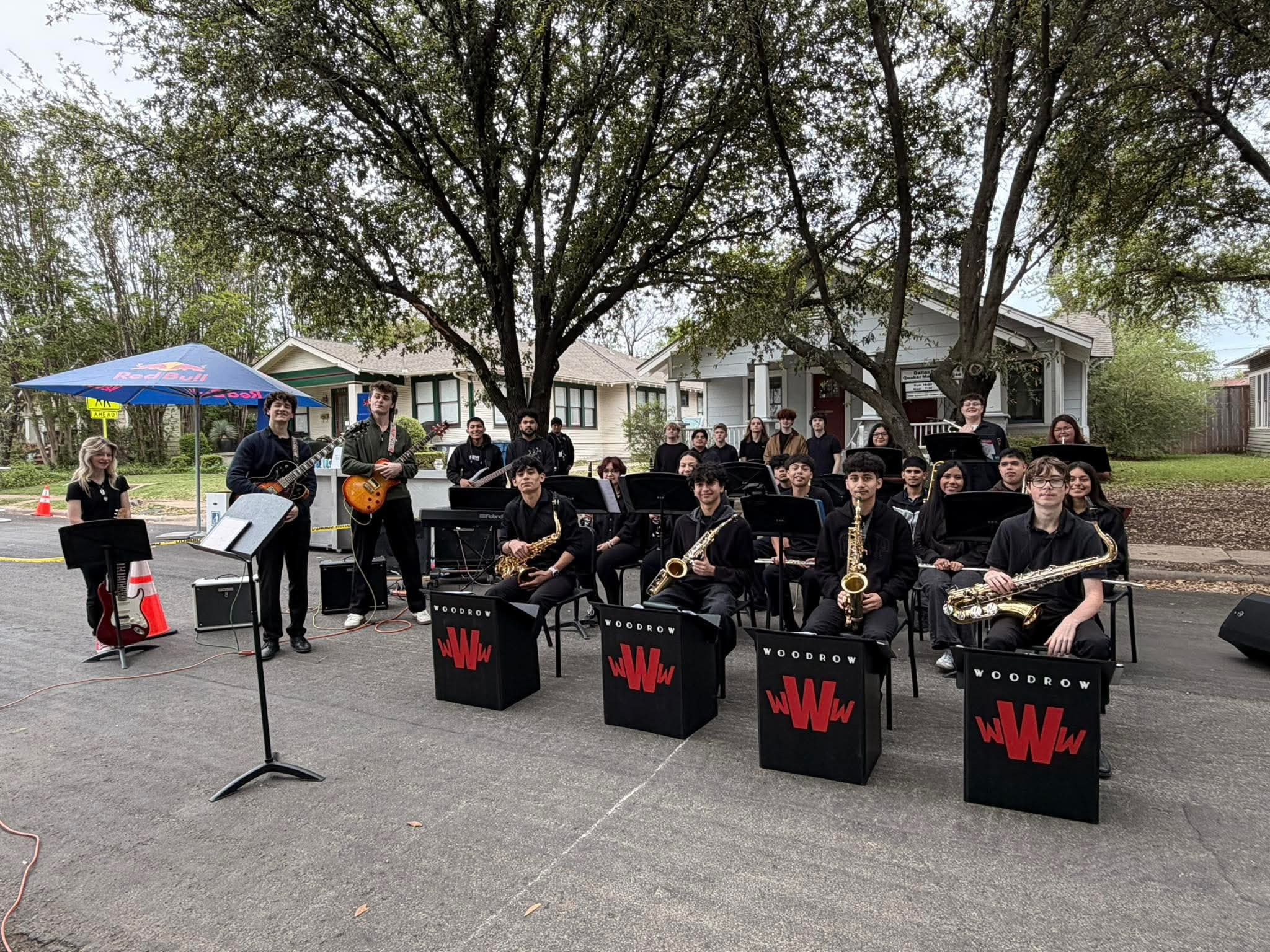 Jazz band performing outdoors